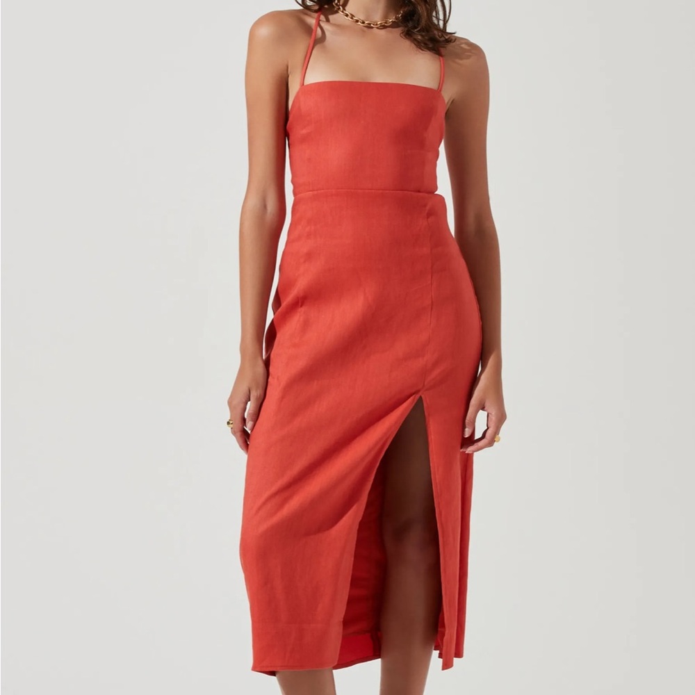 Astr Strapless Red Dress